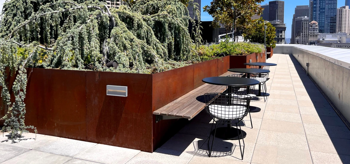 Weathering Steel Planter Walls1